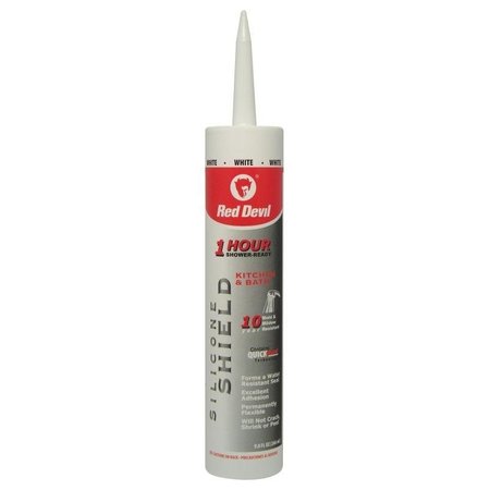 RED DEVIL 1 hr Shower Sealant, White, 24 hr Curing, 10 to 100 deg F, 9 floz Cartridge 0816KB